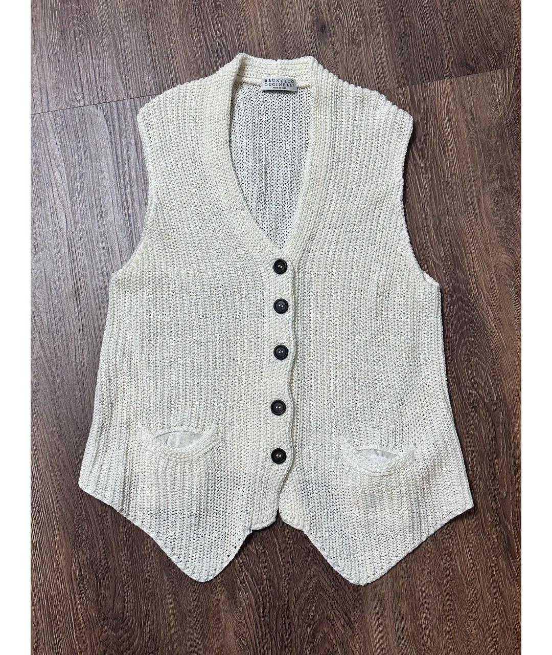 BRUNELLO CUCINELLI Бежевая хлопковая жилетка, фото 5