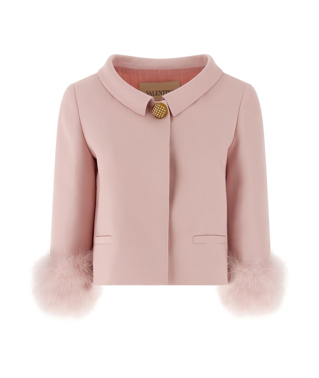 VALENTINO Розовый шерстяной жакет/пиджак, фото 1
