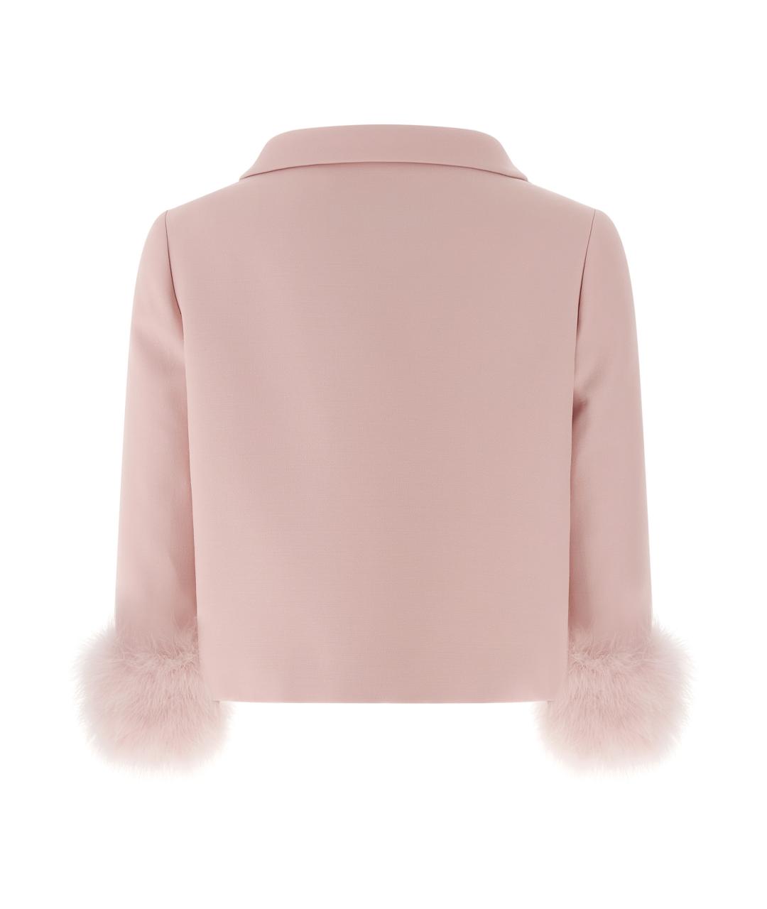 VALENTINO Розовый шерстяной жакет/пиджак, фото 2