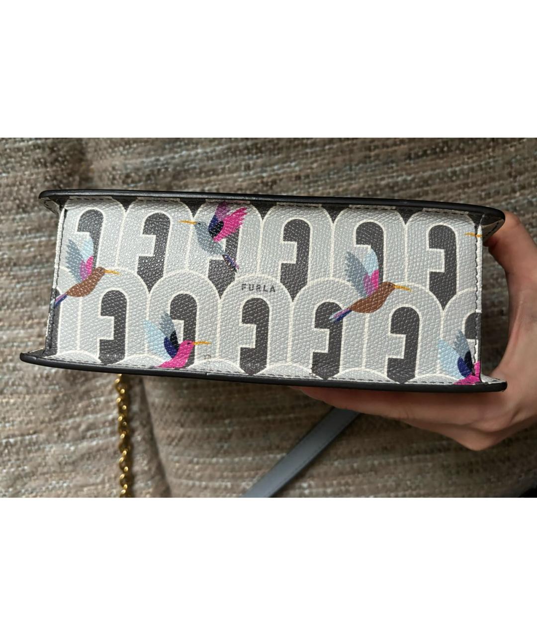 FURLA Голубая кожаная сумка через плечо, фото 8