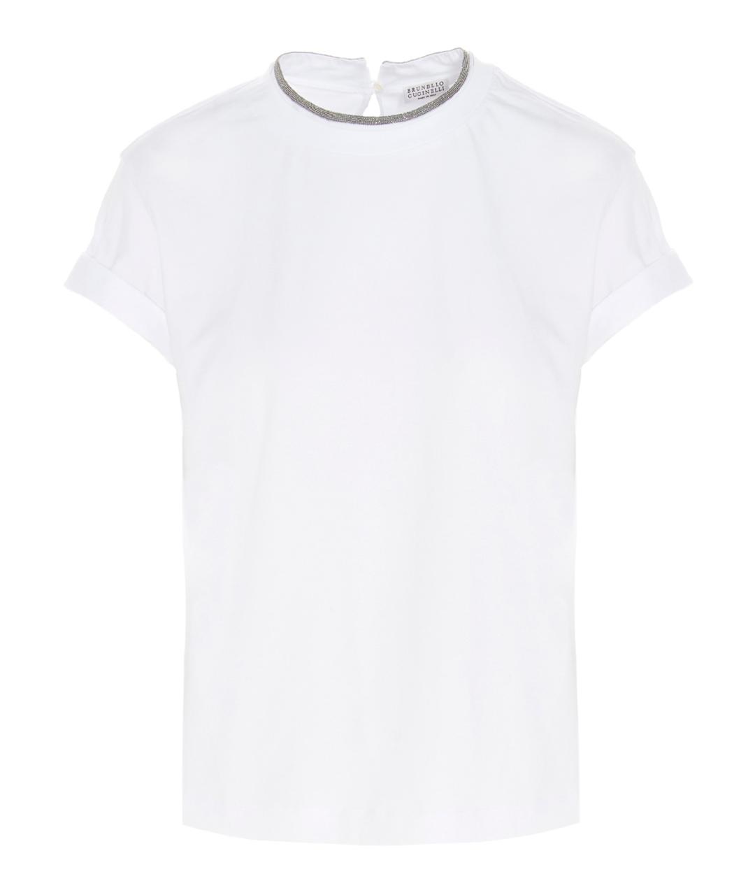 BRUNELLO CUCINELLI Белая хлопковая футболка, фото 1