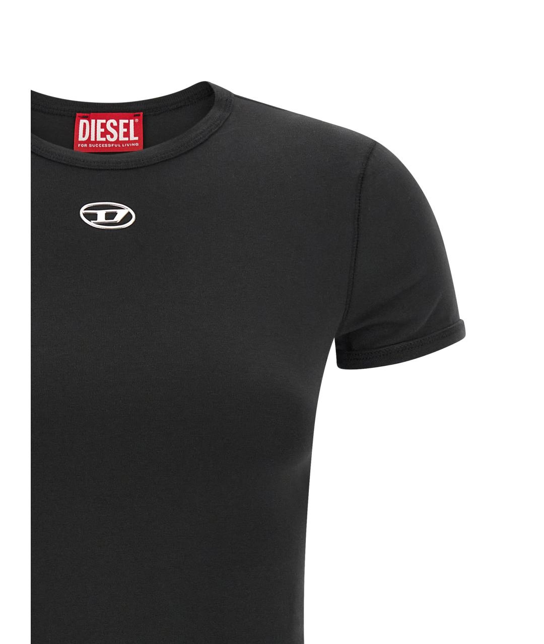 DIESEL Черная хлопковая футболка, фото 3