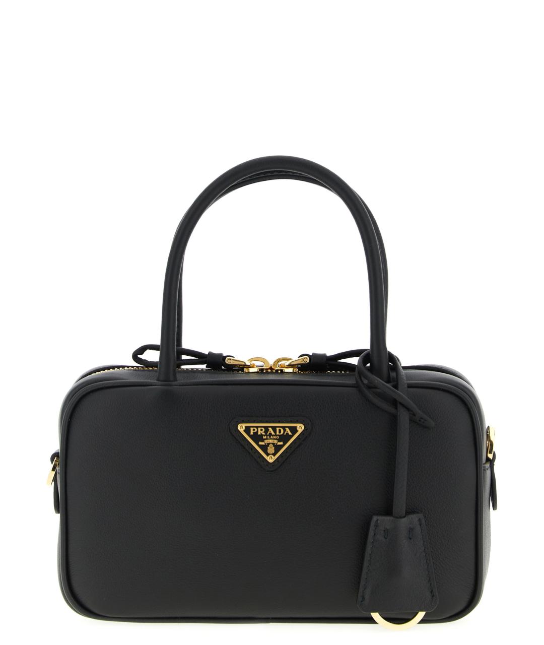 PRADA Черная кожаная сумка через плечо, фото 1