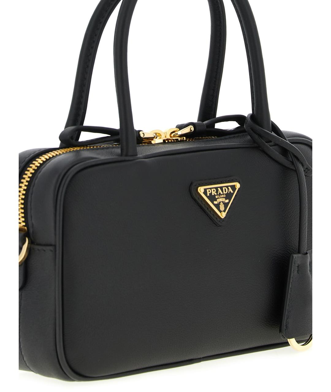 PRADA Черная кожаная сумка через плечо, фото 3