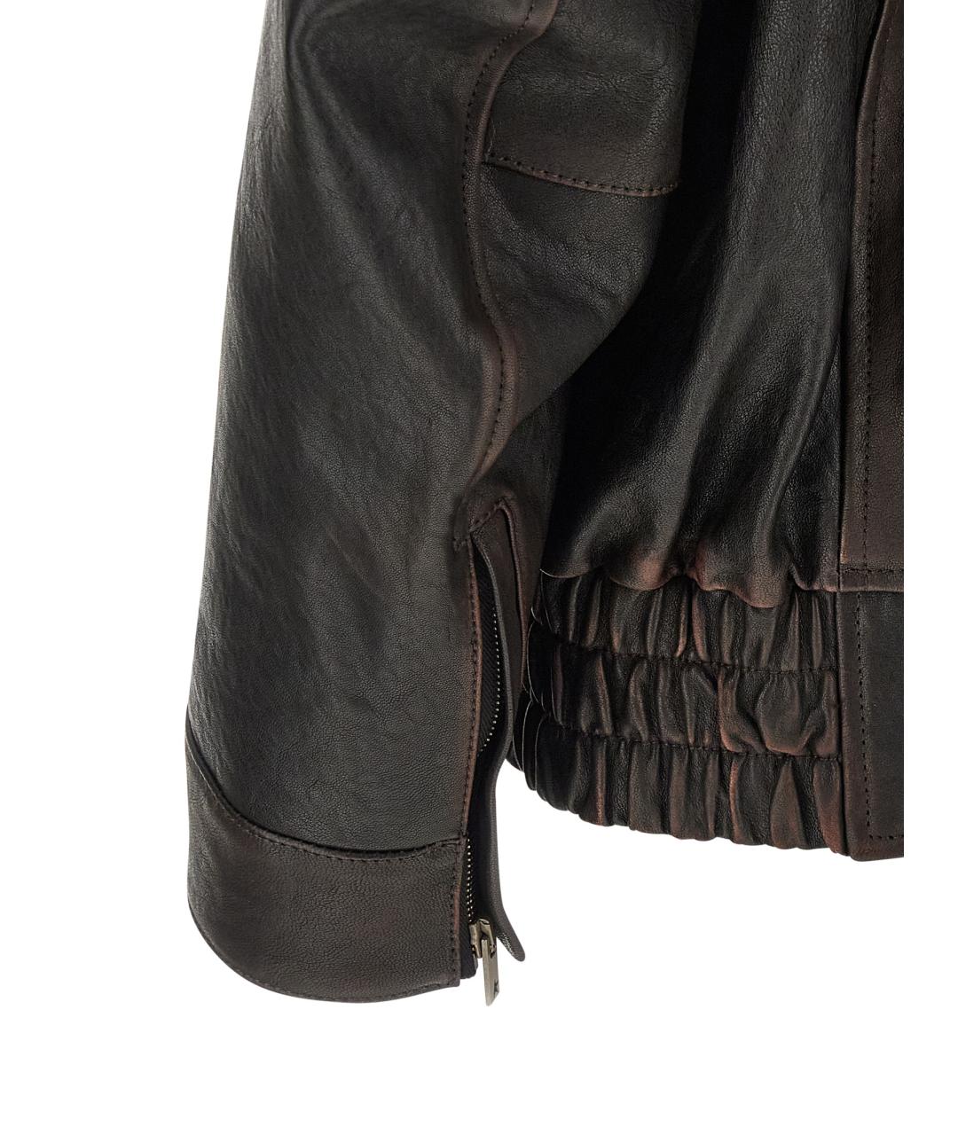 GOLDEN GOOSE DELUXE BRAND Коричневая кожаная куртка, фото 4