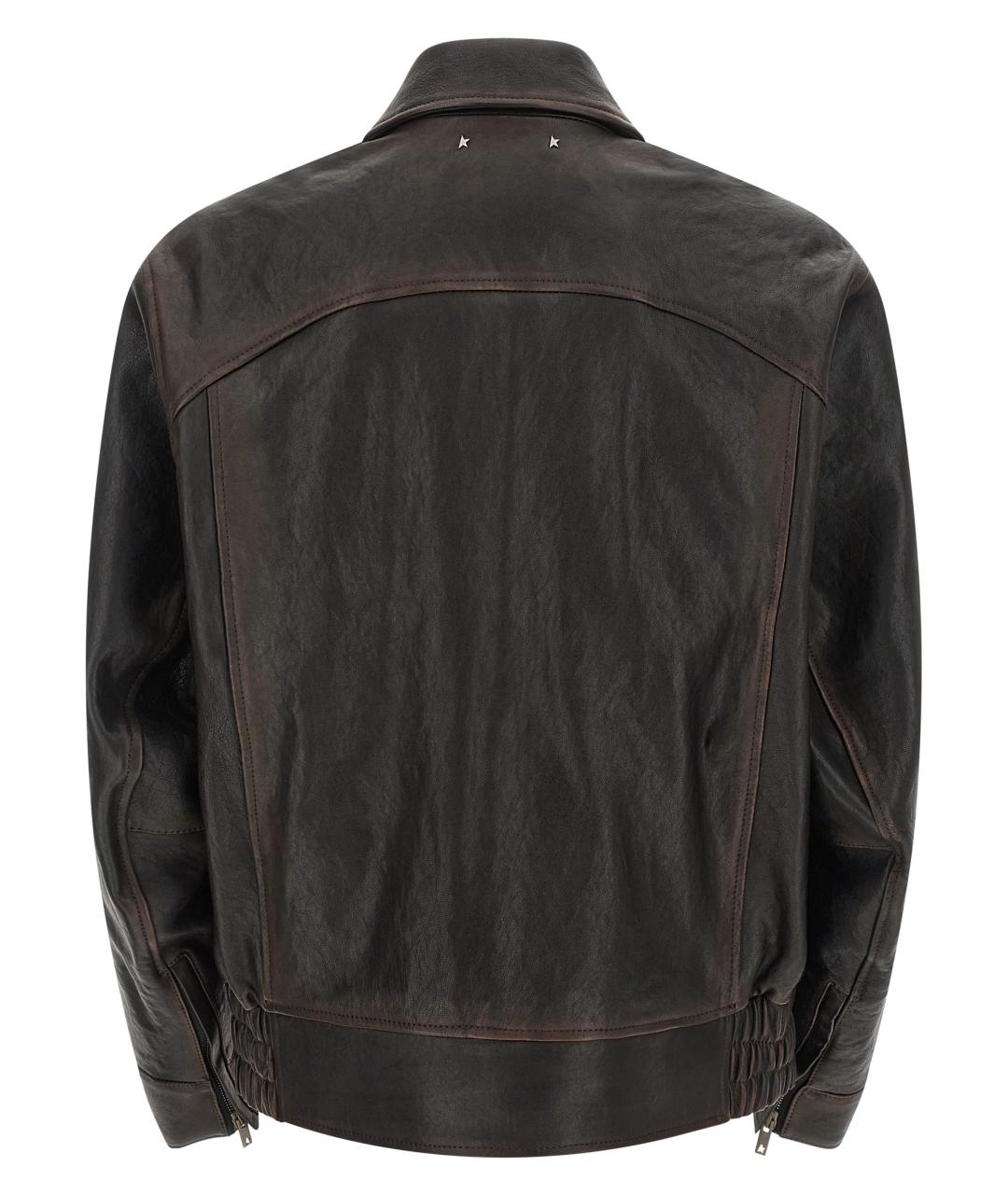 GOLDEN GOOSE DELUXE BRAND Коричневая кожаная куртка, фото 2