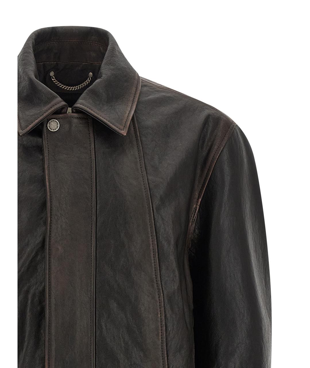 GOLDEN GOOSE DELUXE BRAND Коричневая кожаная куртка, фото 3