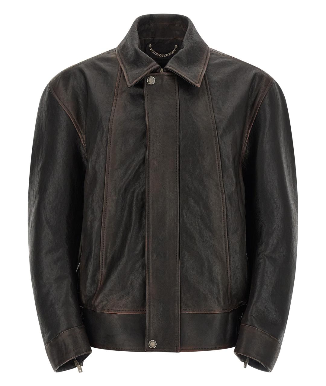 GOLDEN GOOSE DELUXE BRAND Коричневая кожаная куртка, фото 1