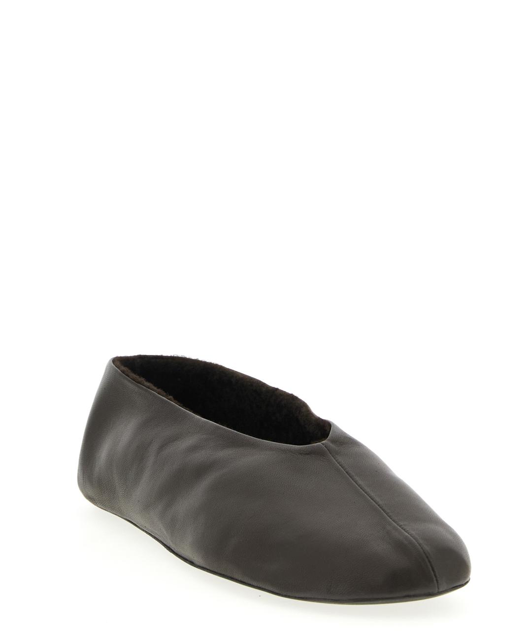 THE ROW Коричневые кожаные балетки, фото 2