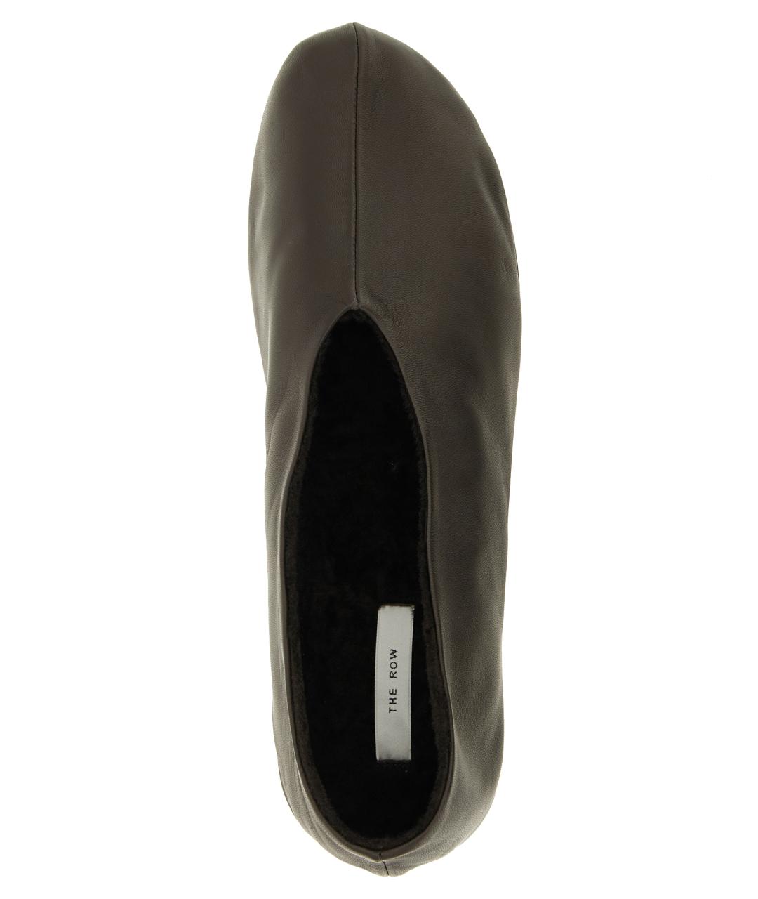 THE ROW Коричневые кожаные балетки, фото 4