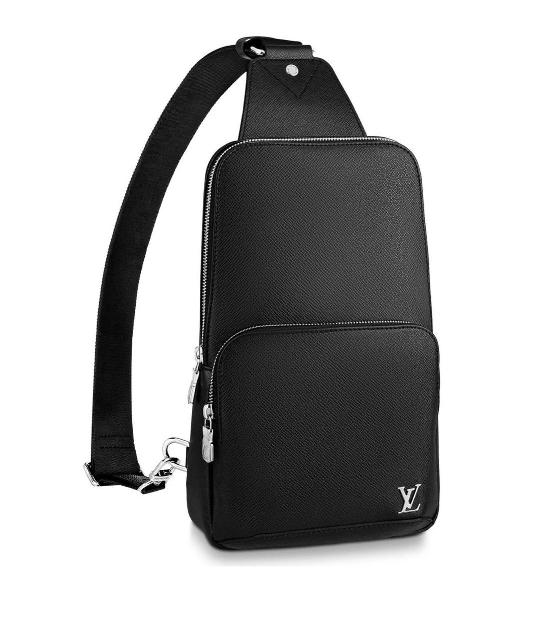 LOUIS VUITTON Черная кожаная сумка на плечо, фото 1