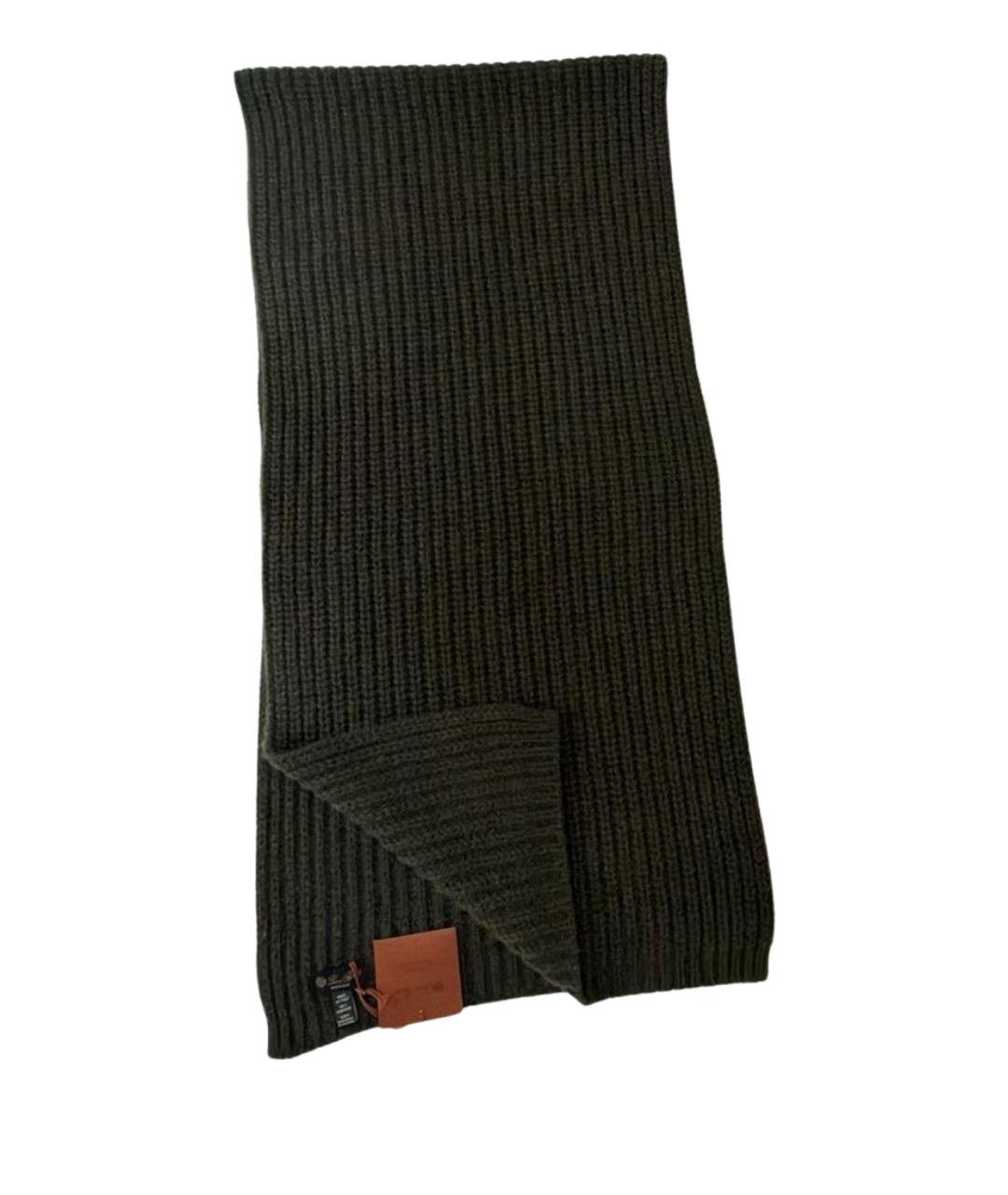 LORO PIANA Хаки кашемировый шарф, фото 1