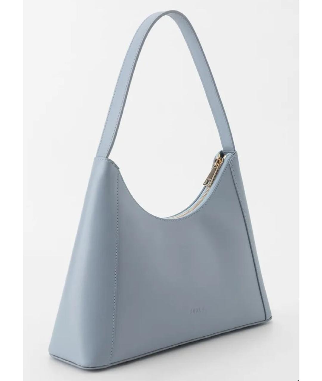 FURLA Голубая кожаная сумка через плечо, фото 2