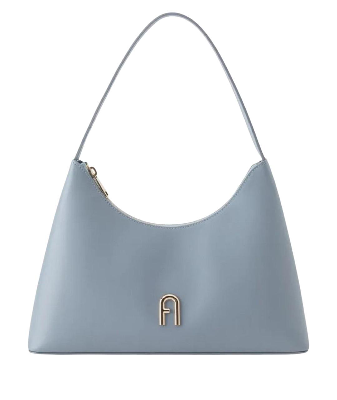 FURLA Голубая кожаная сумка через плечо, фото 1