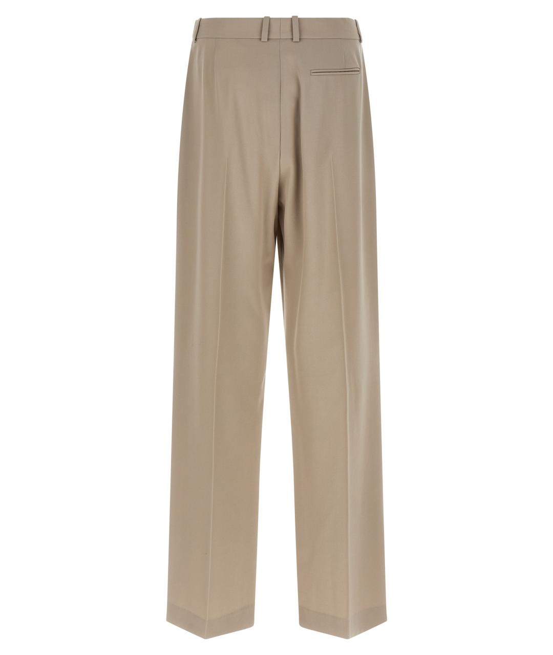 THE ROW Бежевые шерстяные прямые брюки, фото 2