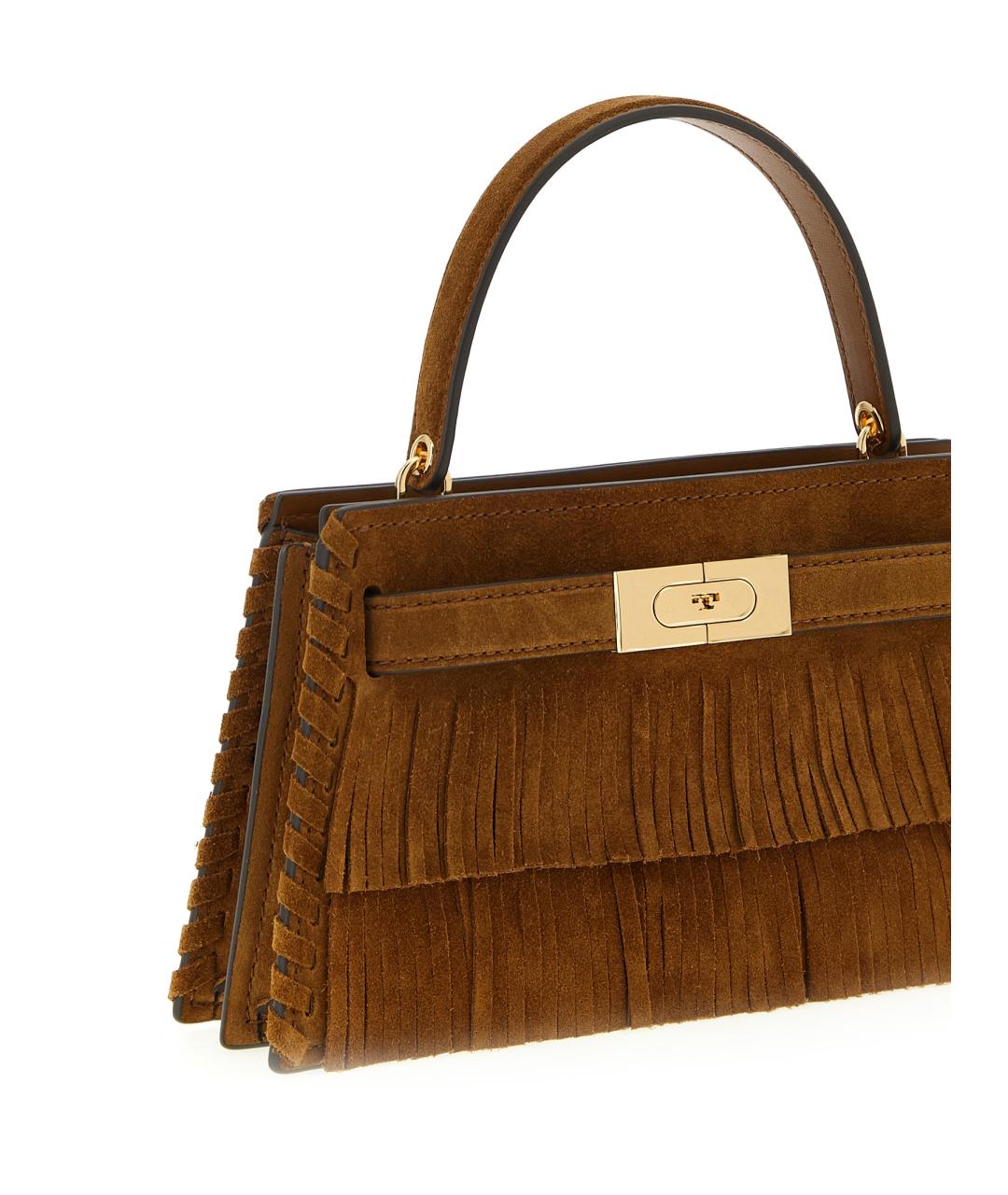 TORY BURCH Коричневая кожаная сумка с короткими ручками, фото 3