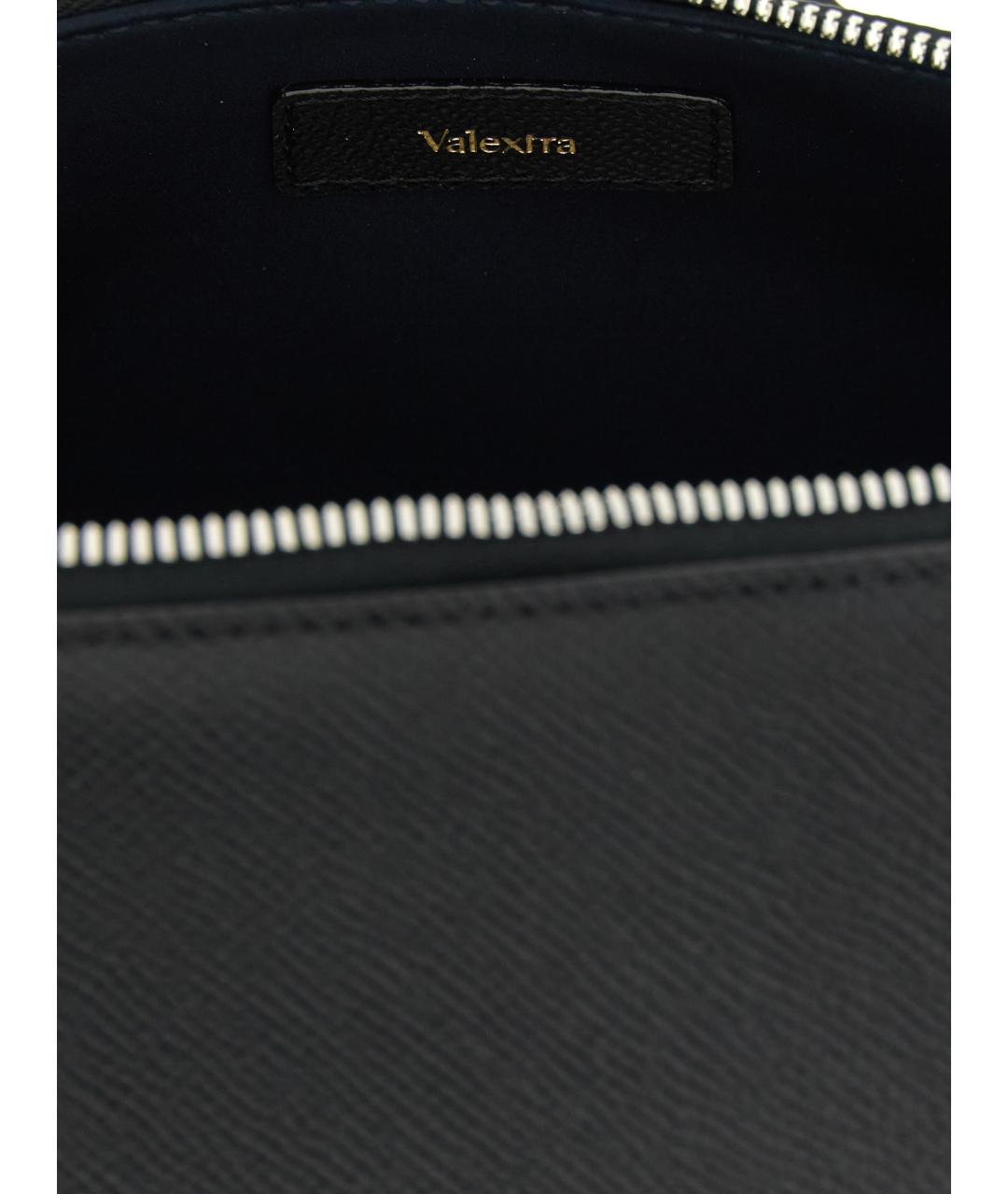 VALEXTRA Черная кожаная сумка с короткими ручками, фото 4