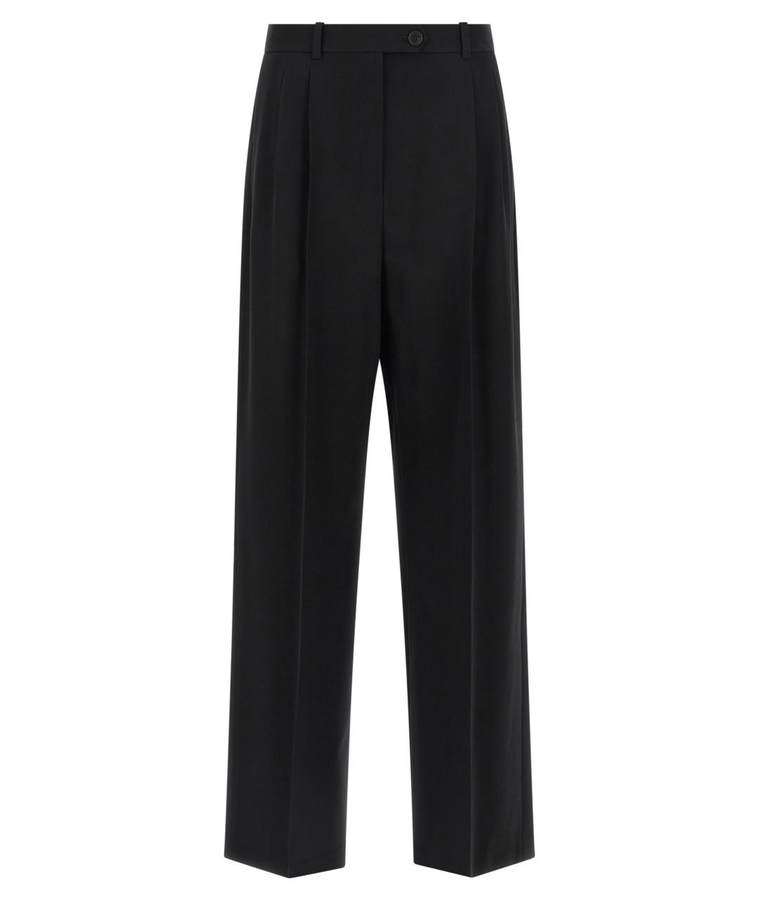 THE ROW Черные шерстяные прямые брюки, фото 1