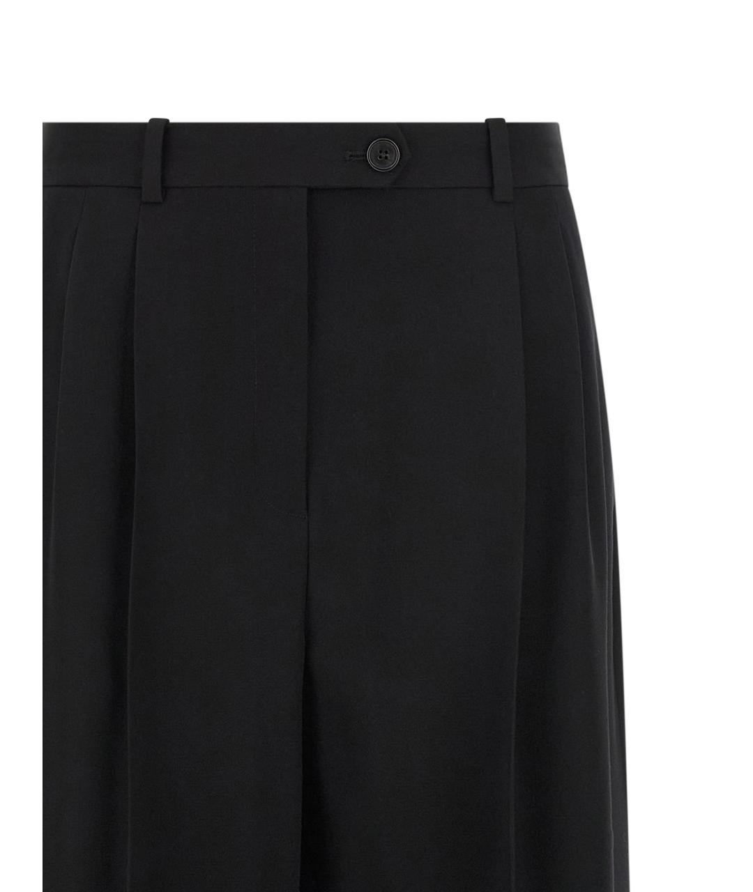 THE ROW Черные шерстяные прямые брюки, фото 3