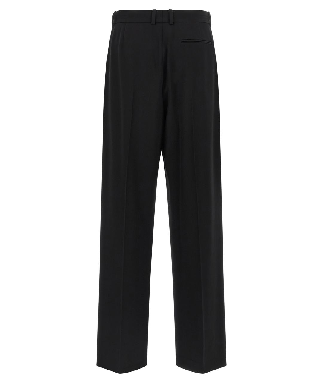 THE ROW Черные шерстяные прямые брюки, фото 2
