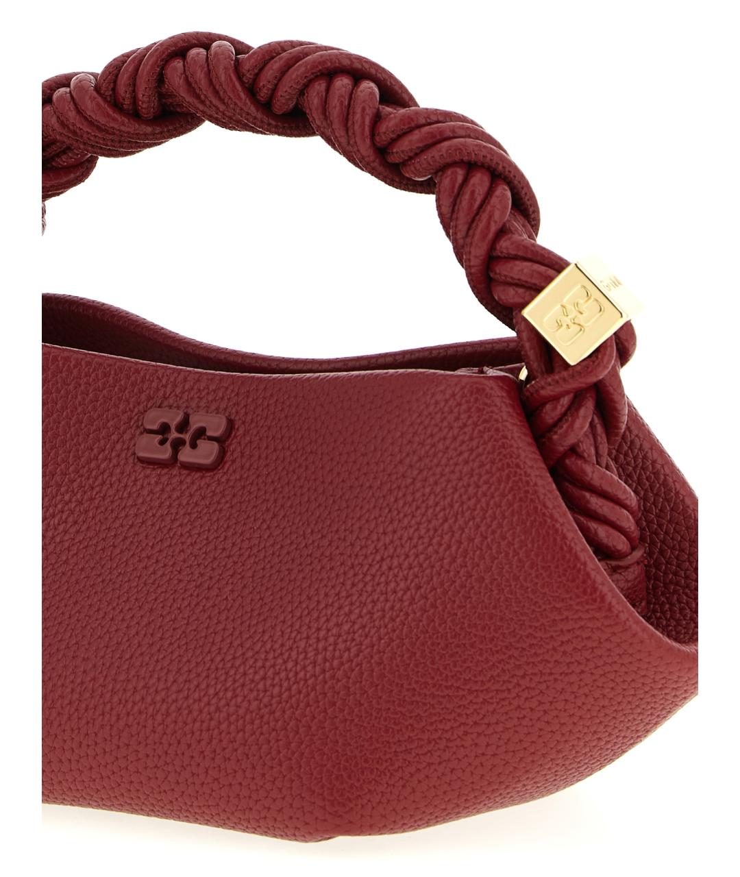 GANNI Красная кожаная сумка с короткими ручками, фото 3