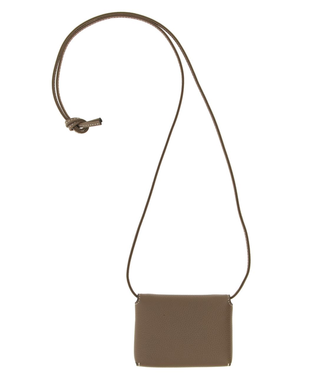 TORY BURCH Коричневый кожаный кардхолдер, фото 2