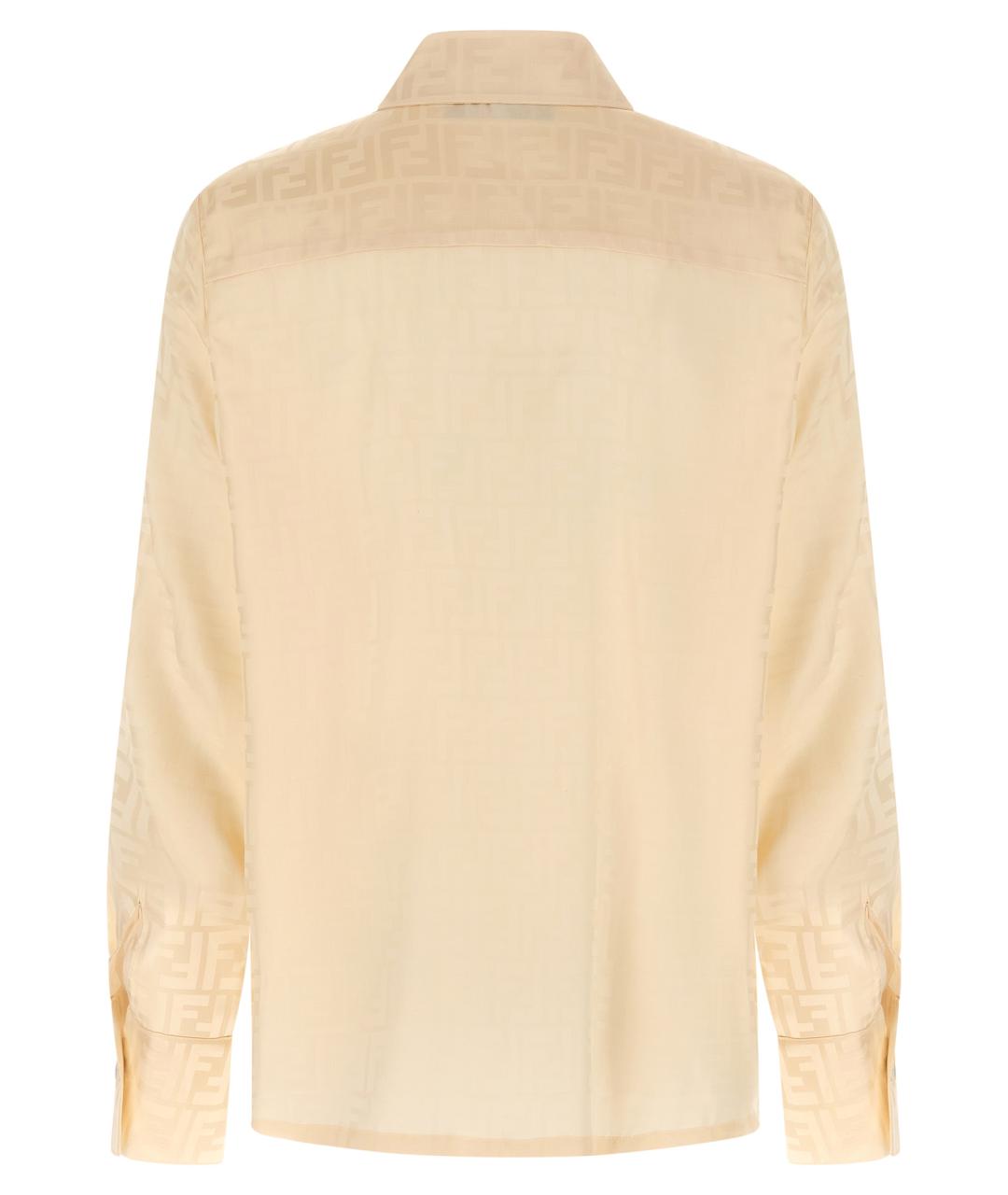 FENDI Бежевая шелковая рубашка, фото 2