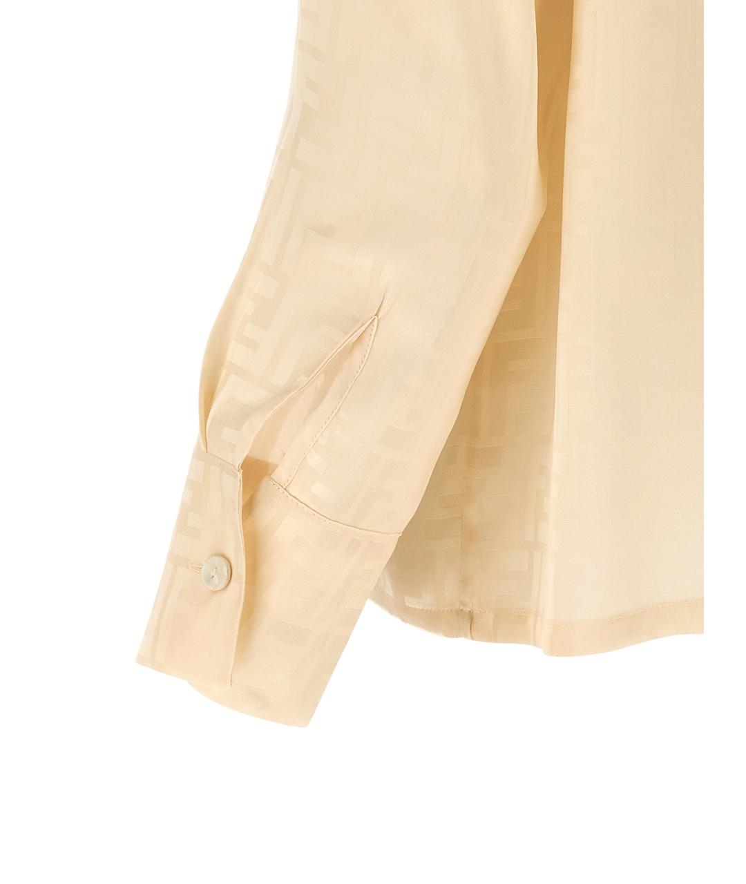 FENDI Бежевая шелковая рубашка, фото 4