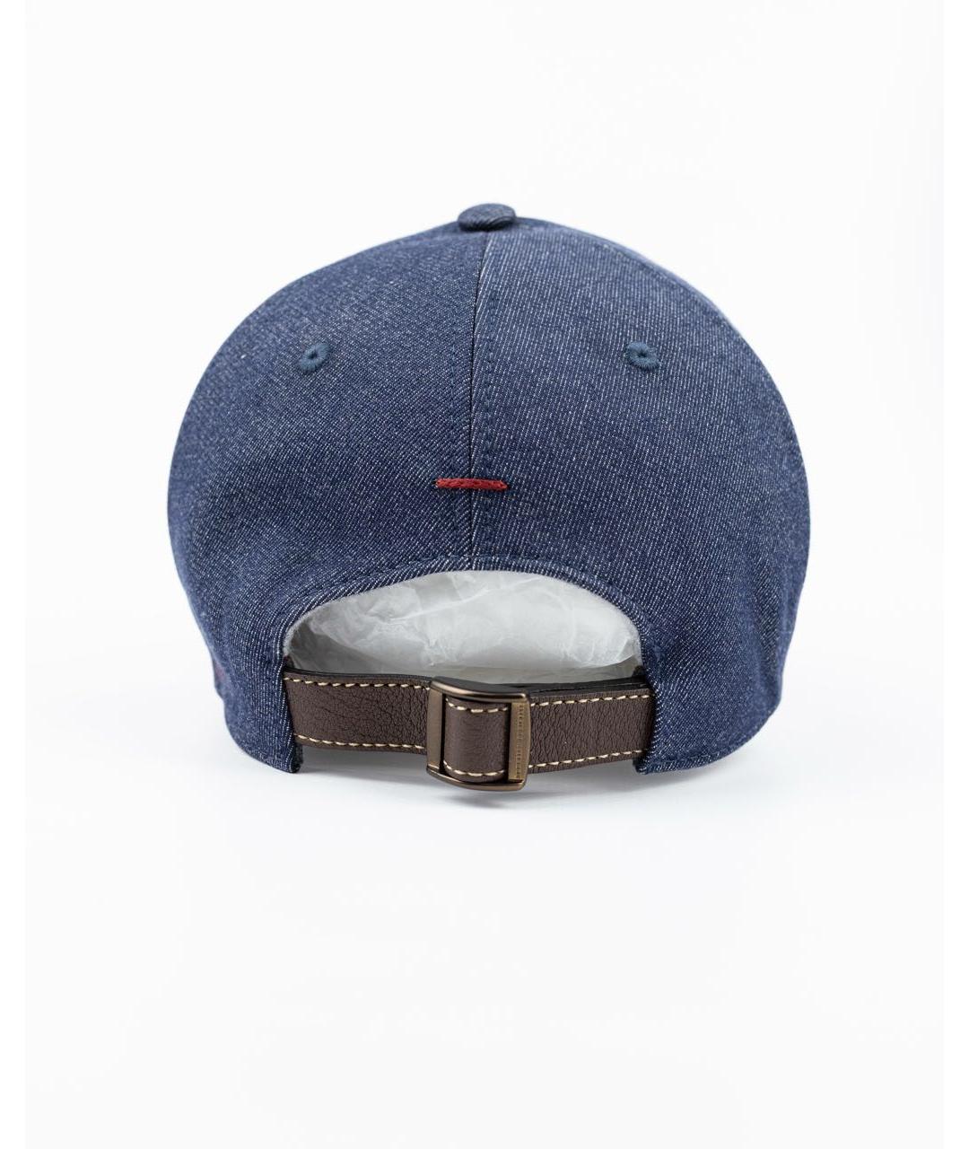 BRUNELLO CUCINELLI Темно-синяя хлопковая кепка/бейсболка, фото 3