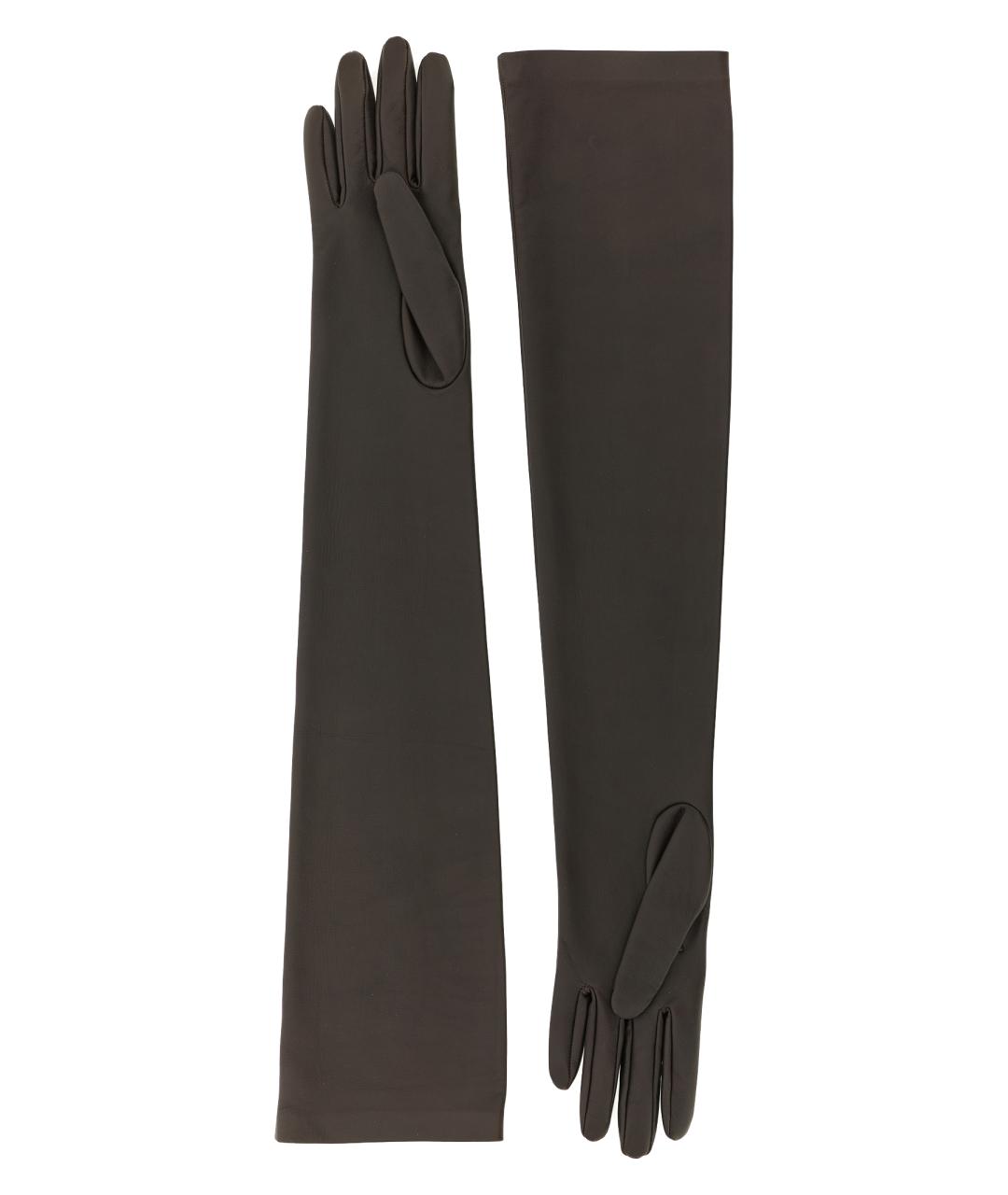 THE ROW Коричневые кожаные перчатки, фото 2