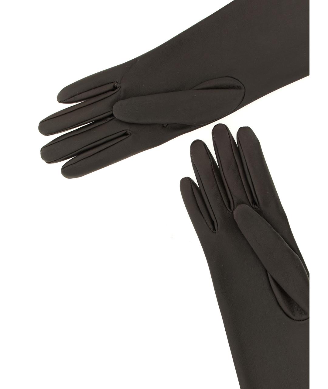 THE ROW Коричневые кожаные перчатки, фото 3