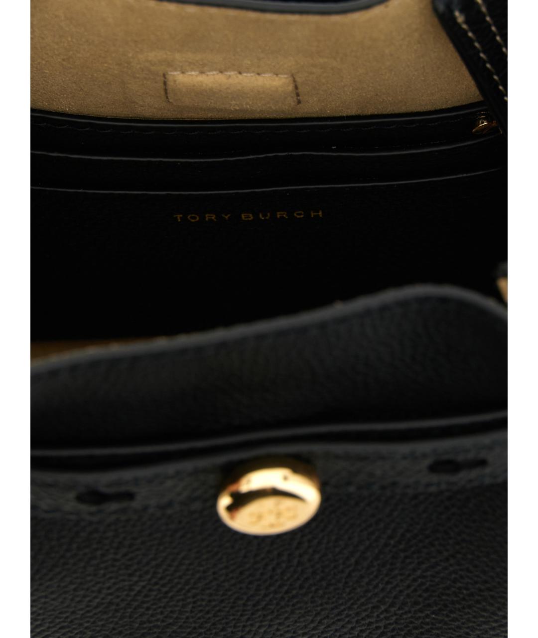 TORY BURCH Черная кожаная сумка через плечо, фото 4