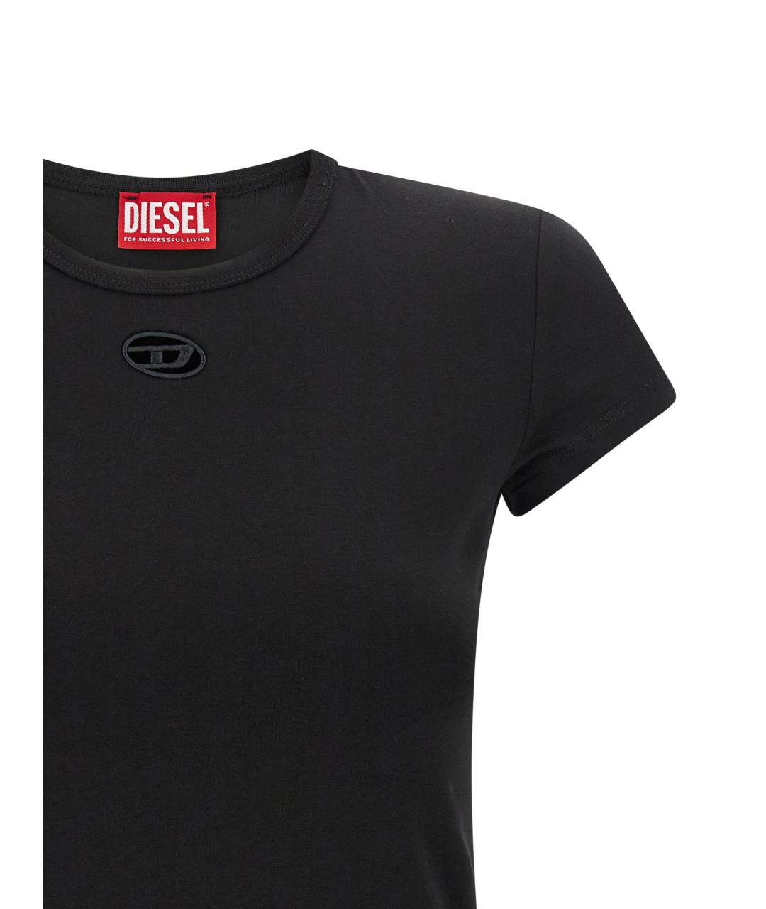 DIESEL Черная хлопковая футболка, фото 3