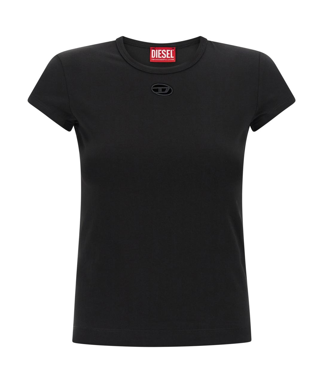 DIESEL Черная хлопковая футболка, фото 1