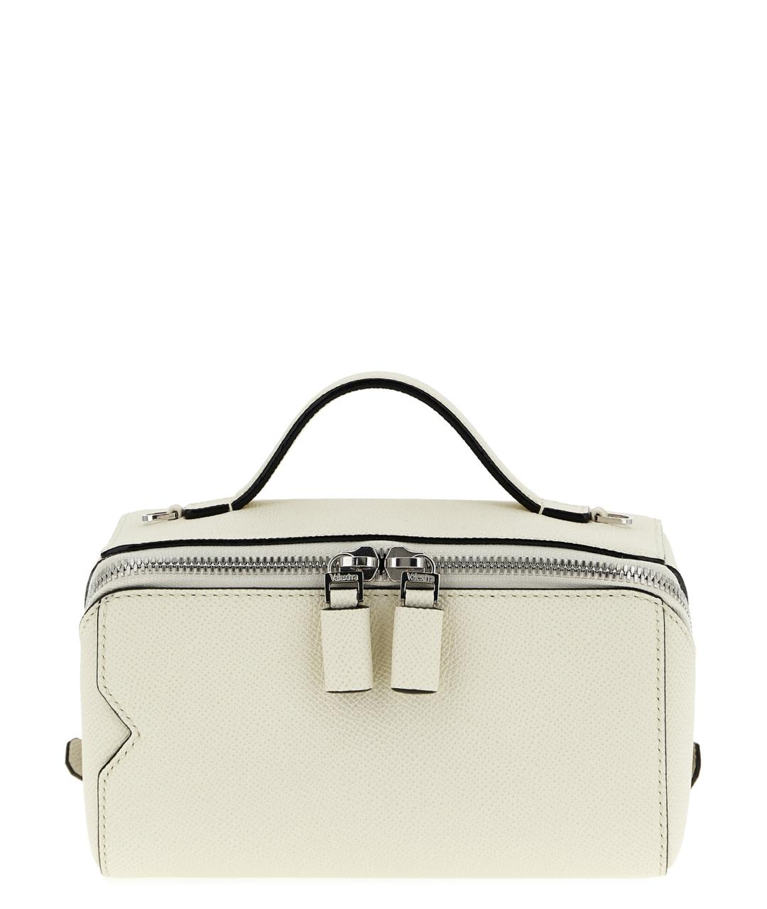 VALEXTRA Белая кожаная сумка с короткими ручками, фото 1