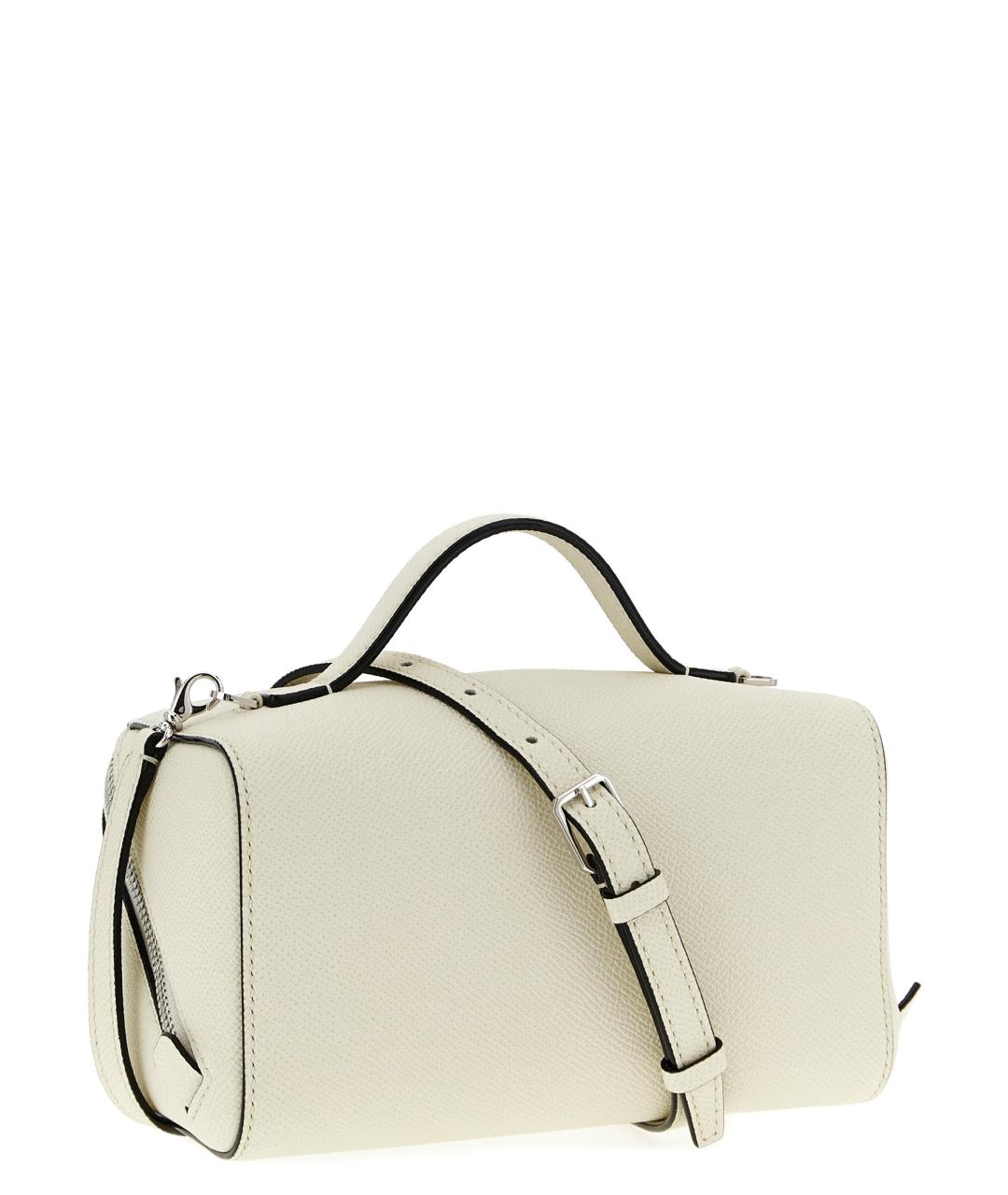 VALEXTRA Белая кожаная сумка с короткими ручками, фото 2