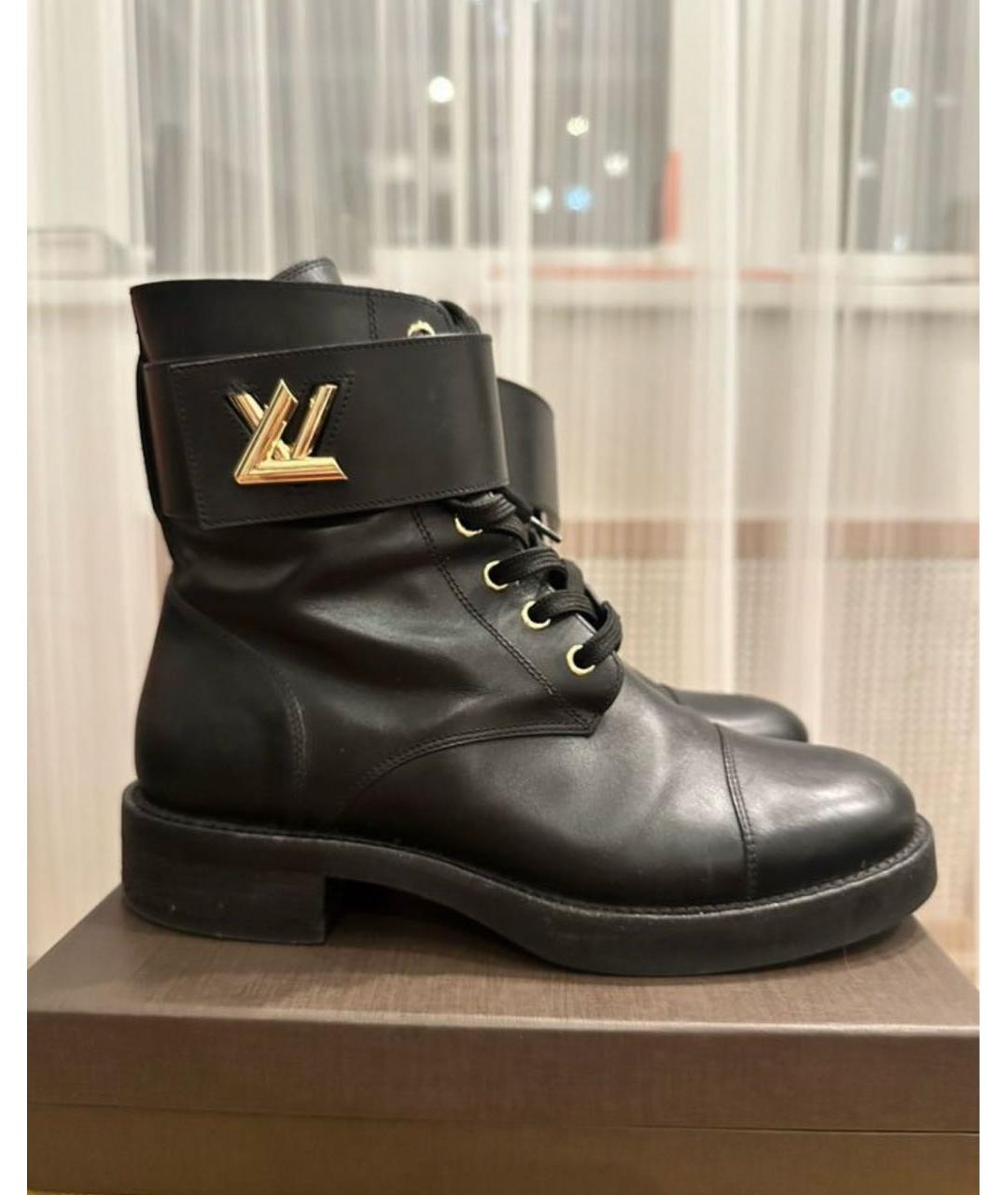 LOUIS VUITTON Черные кожаные ботинки, фото 6