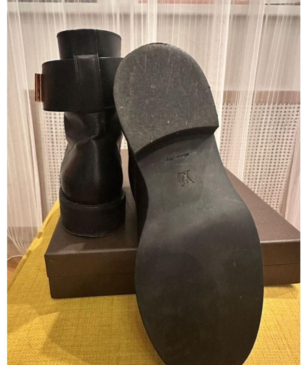 LOUIS VUITTON Черные кожаные ботинки, фото 4