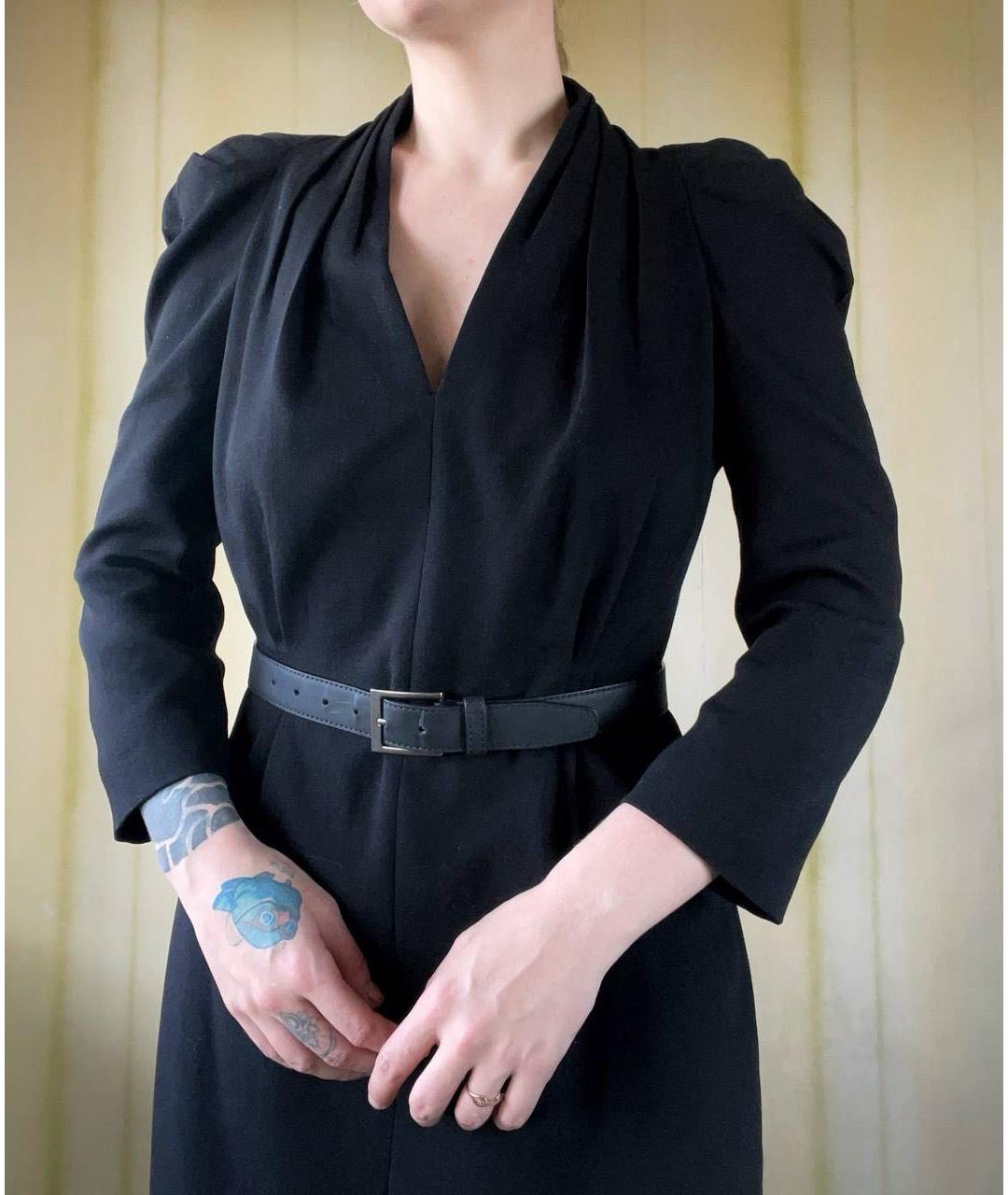 ALEXANDER MCQUEEN Черное шерстяное вечернее платье, фото 2