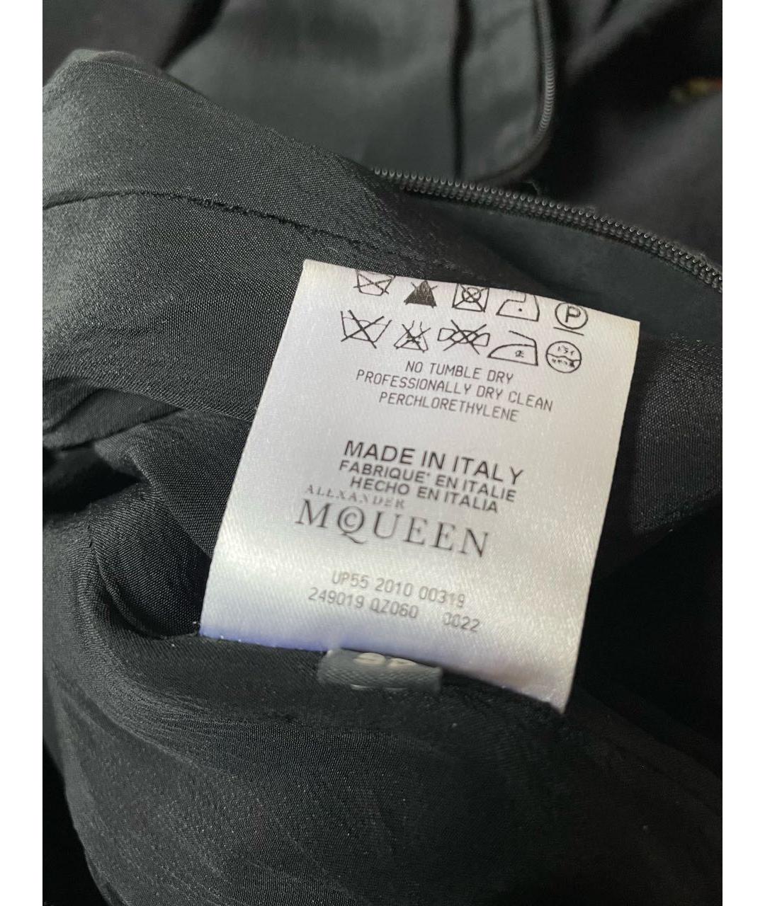 ALEXANDER MCQUEEN Черное шерстяное вечернее платье, фото 5