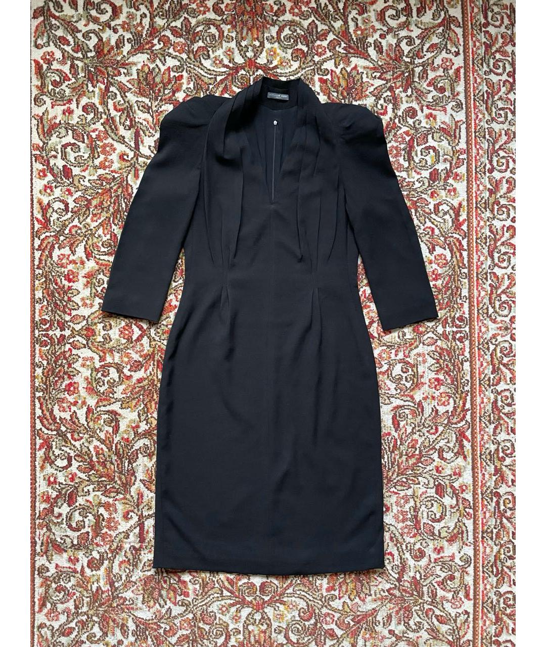 ALEXANDER MCQUEEN Черное шерстяное вечернее платье, фото 8