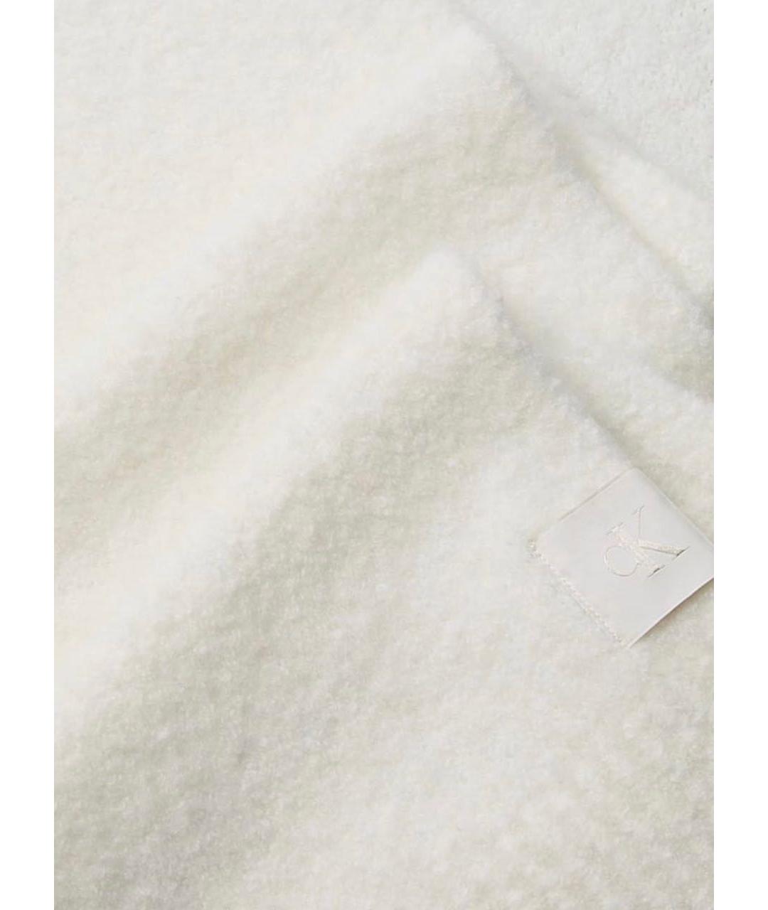 CALVIN KLEIN Белый шерстяной шарф, фото 2