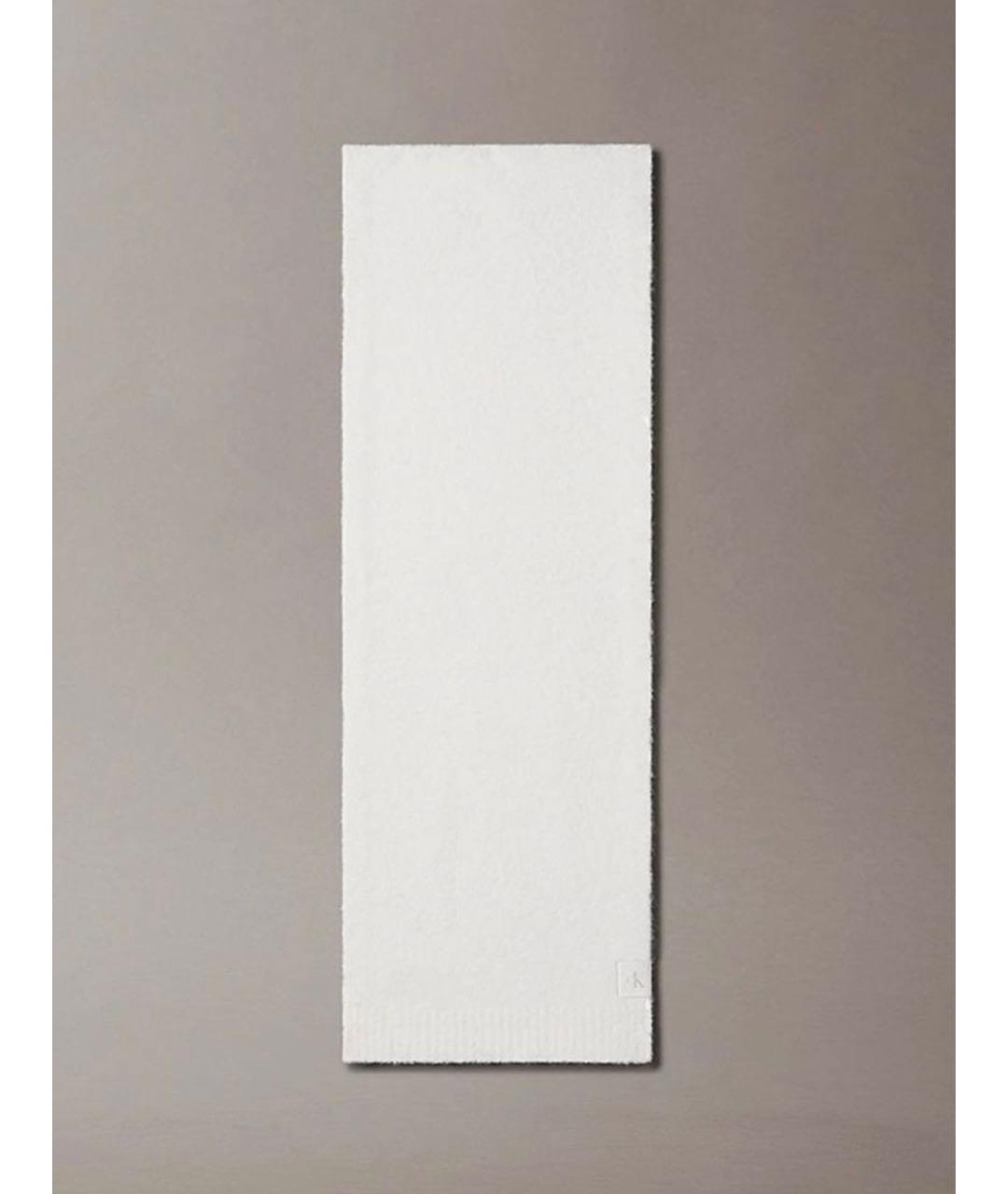 CALVIN KLEIN Белый шерстяной шарф, фото 4