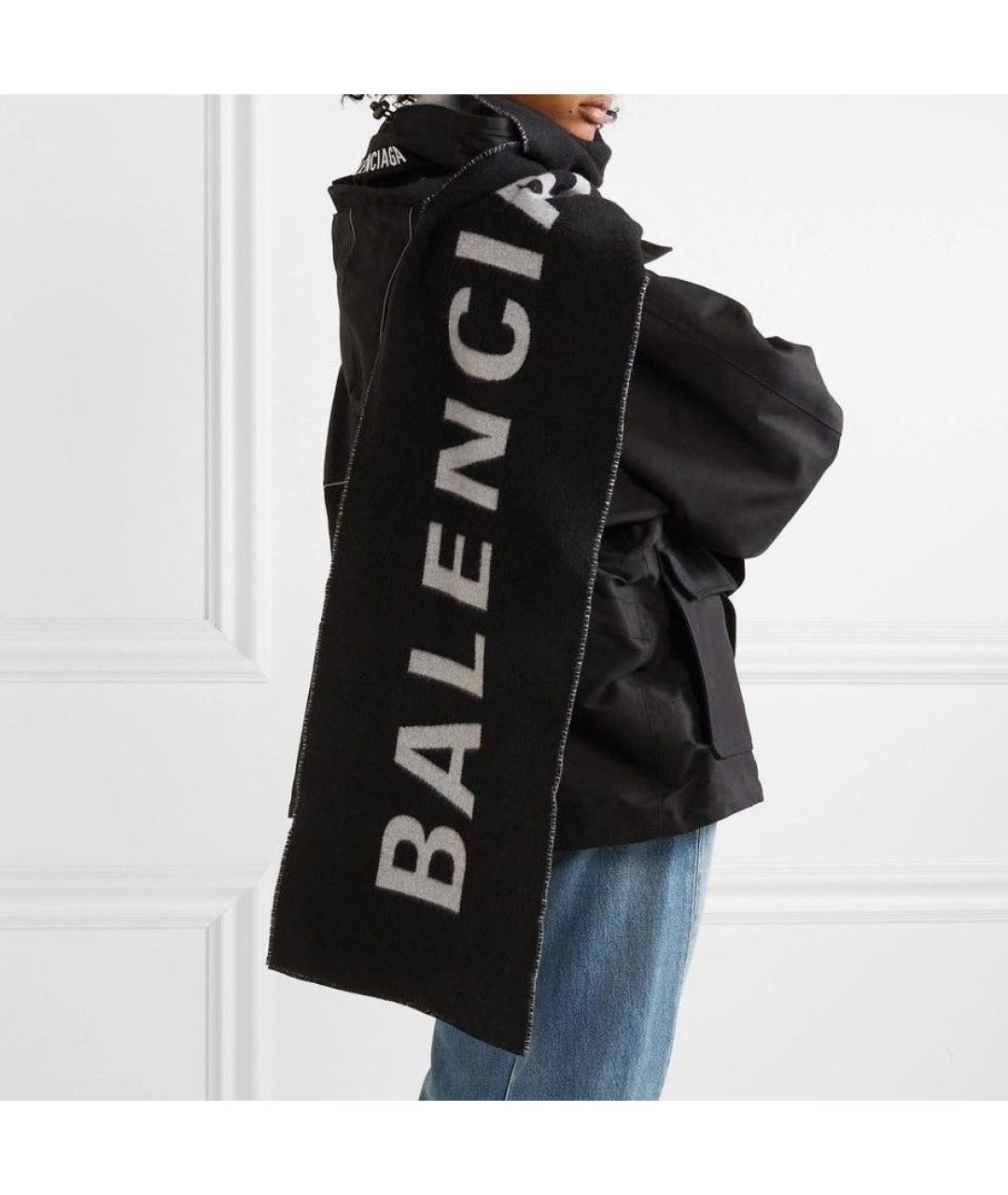 BALENCIAGA Черный шарф, фото 3