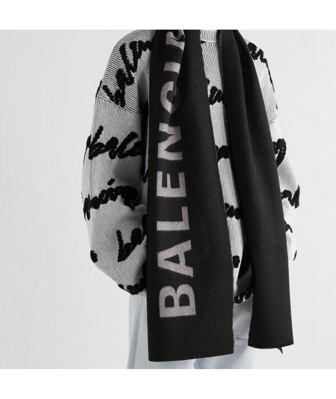 BALENCIAGA Черный шарф, фото 2