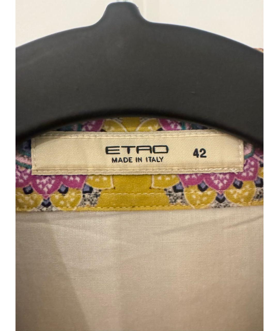 ETRO Горчичная хлопковая рубашка, фото 4