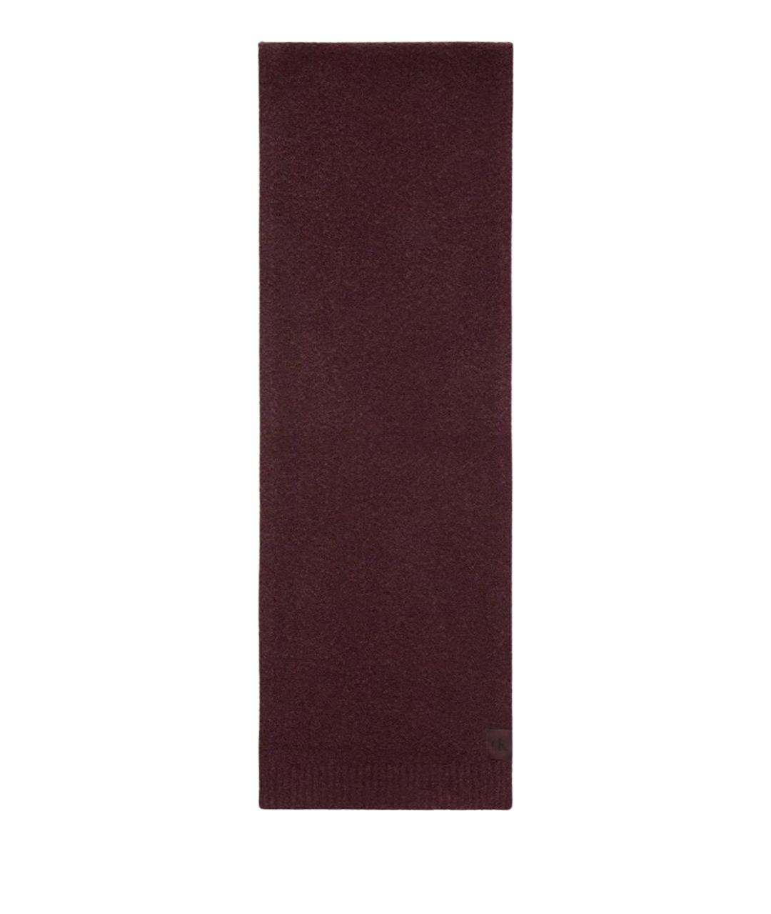 CALVIN KLEIN Бордовый шерстяной шарф, фото 1