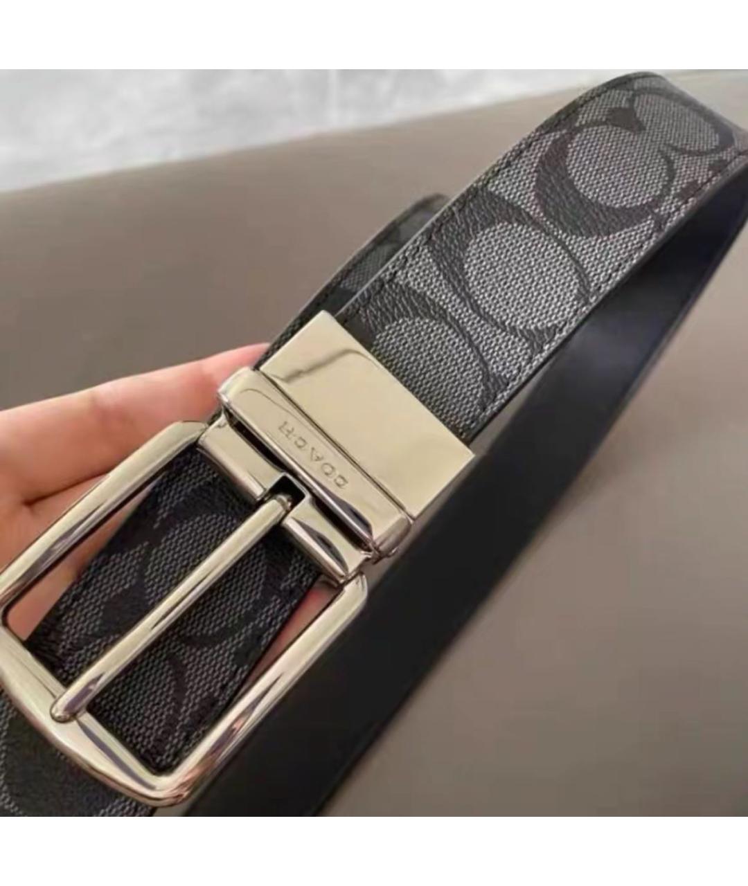 COACH Черный кожаный ремень, фото 8