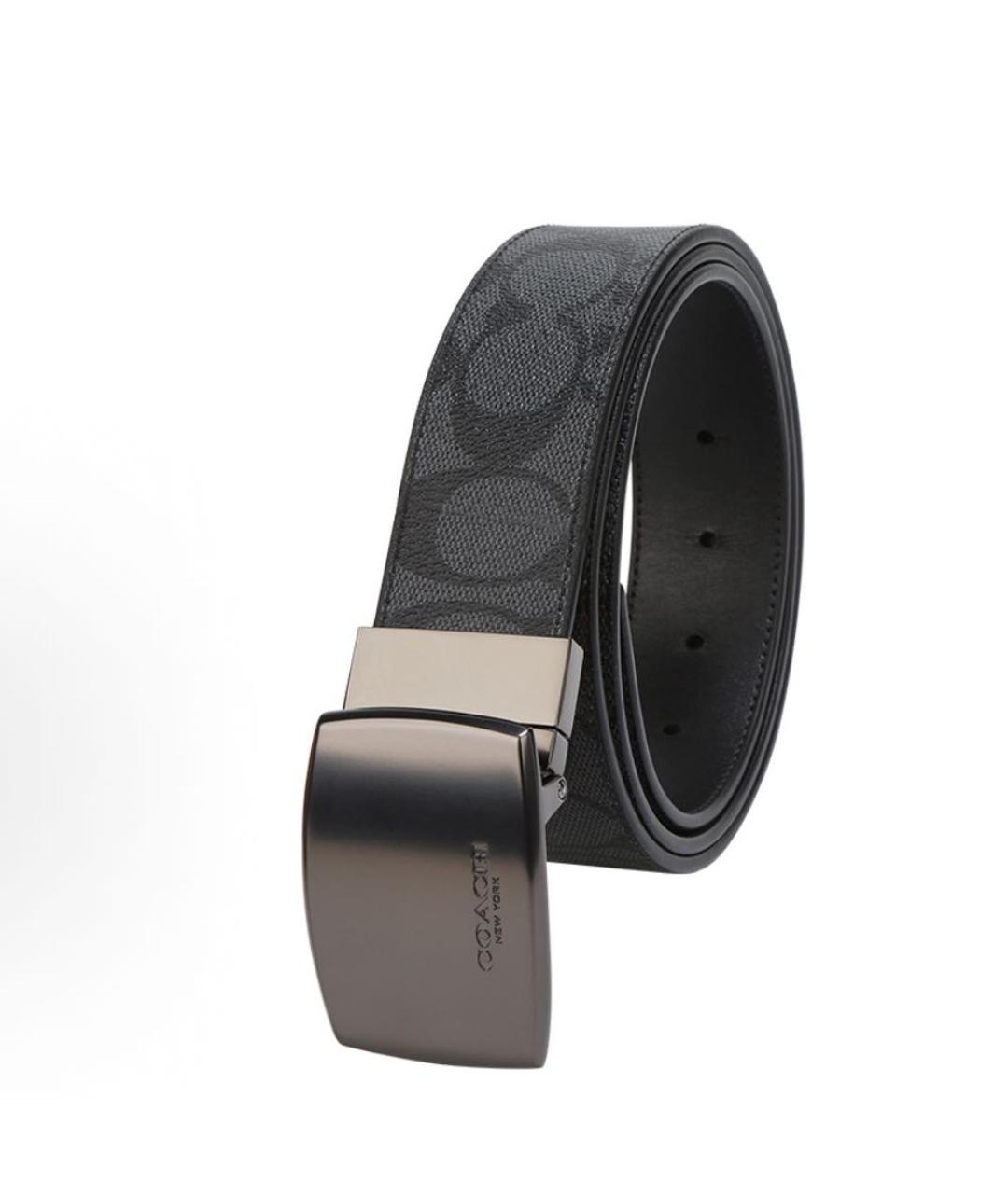COACH Черный кожаный ремень, фото 3
