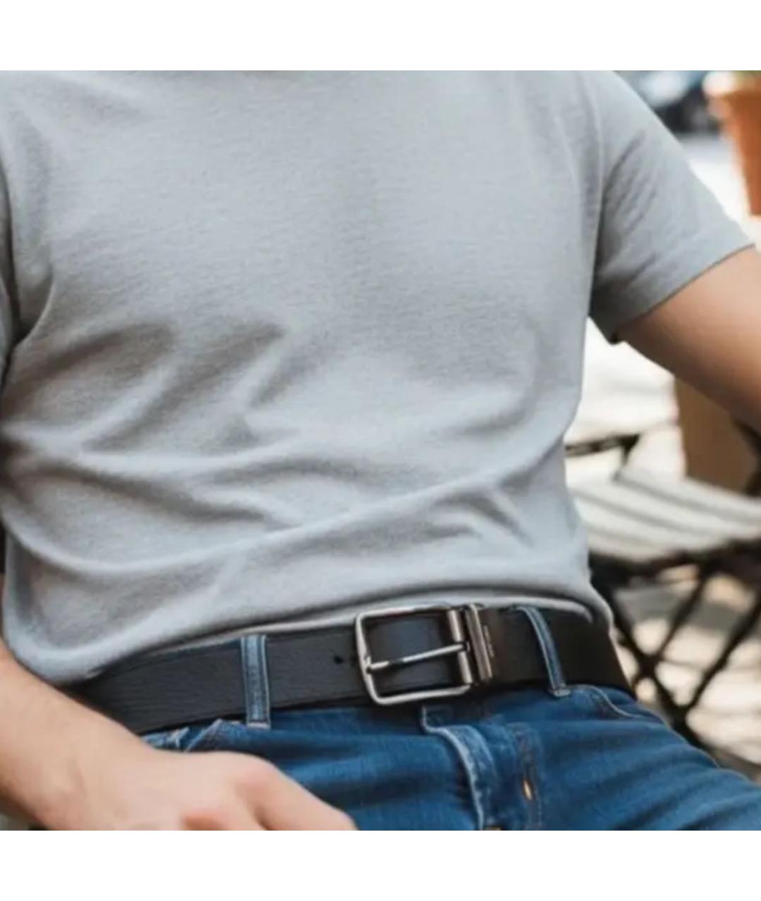 COACH Черный кожаный ремень, фото 5